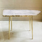 Large Rose Quartz Agate Organic Edge Side/Coffee Table