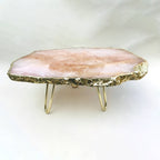 Rose Quartz Agate Cake Stand