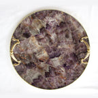 Amethyst Agate Serving Tray With Brass Handles