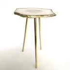 Small White Agate Organic Edge Side/Coffee Table