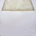 White Agate Serving Tray With Brass Handles