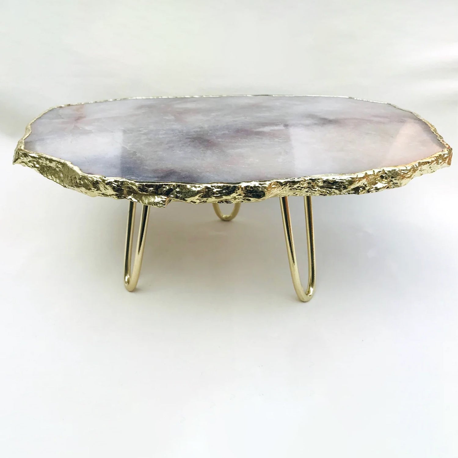 Grey Agate Quartz Cake Stand