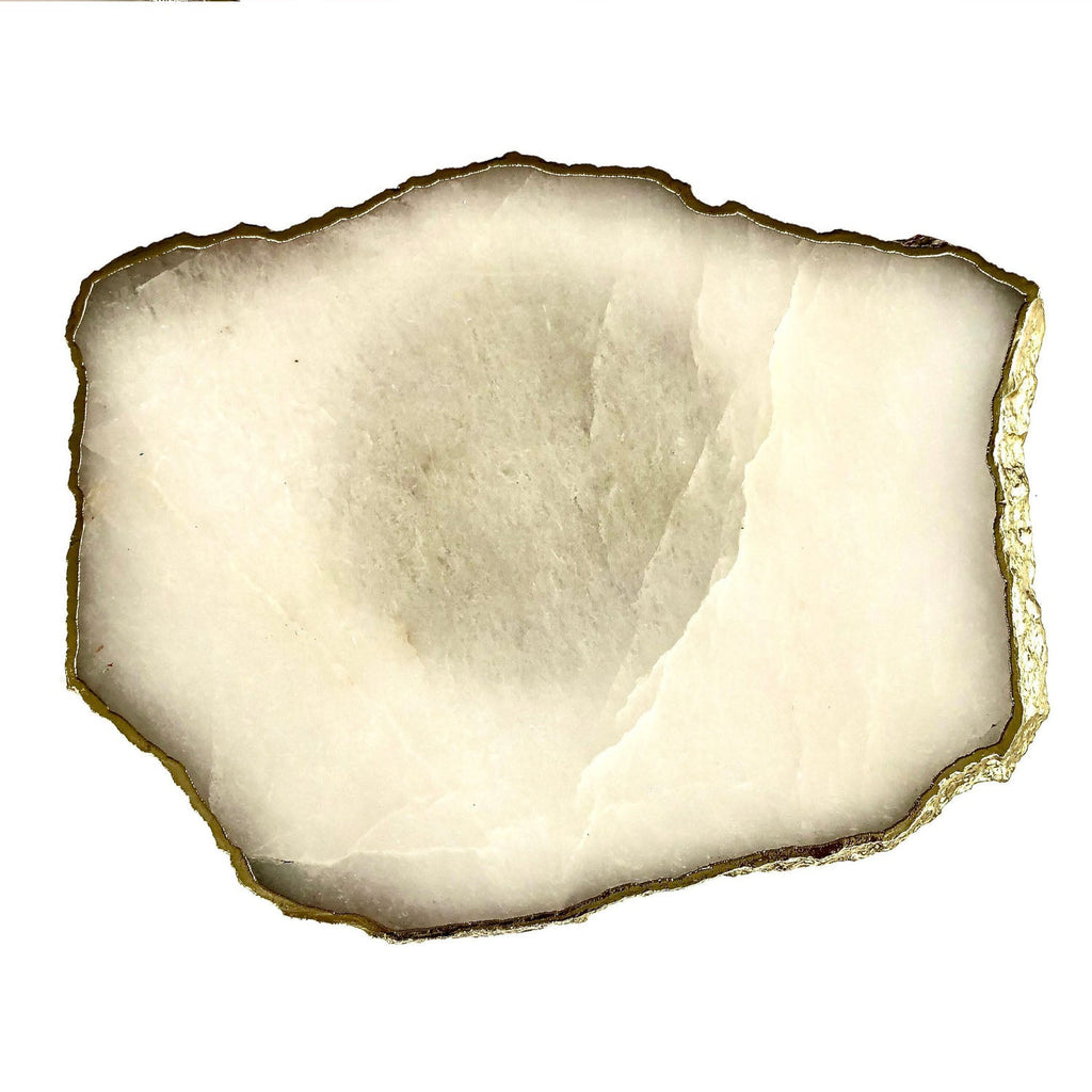Small White Agate Organic Edge Side/Coffee Table