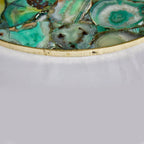 Green Agate Serving Tray With Brass Handles