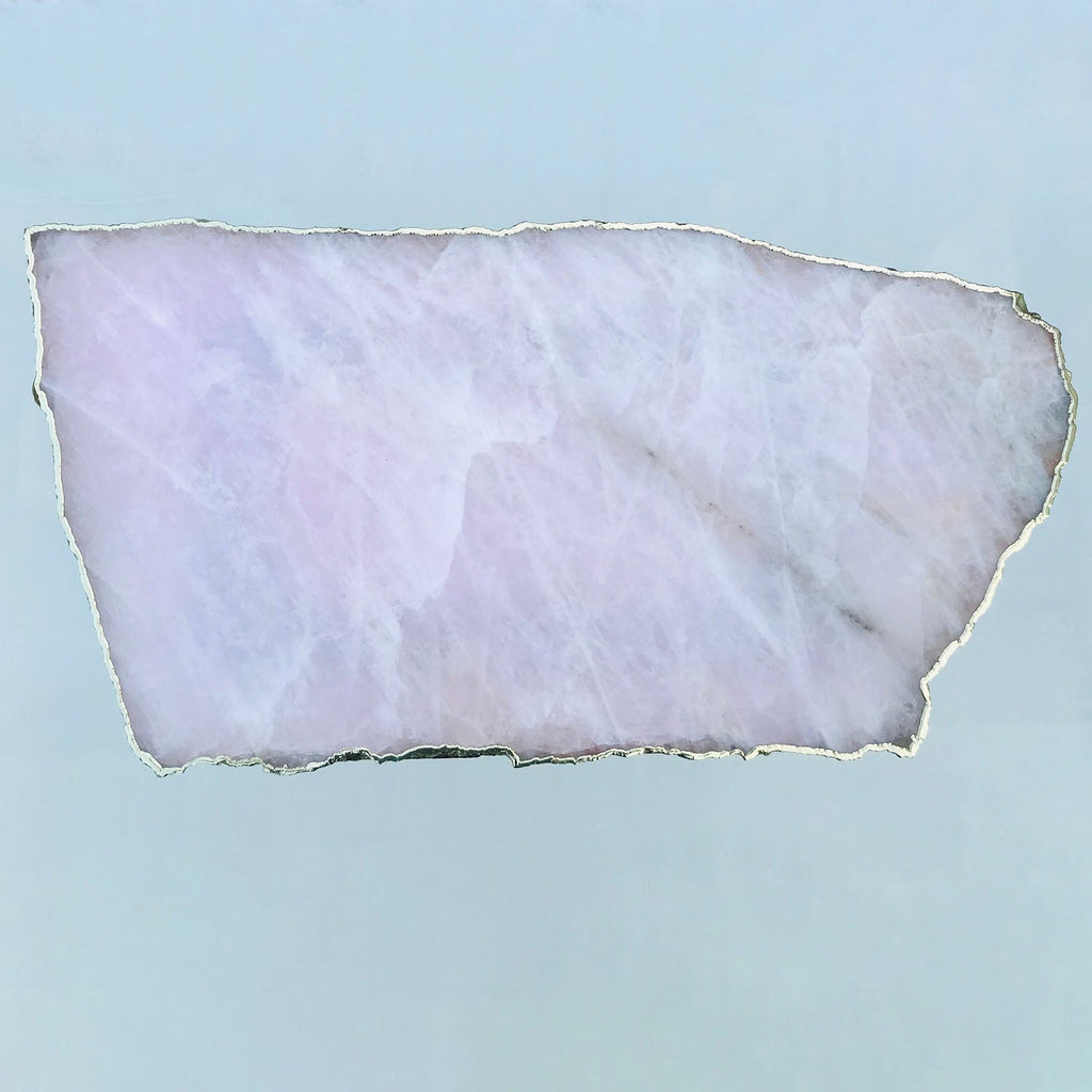 Large Rose Quartz Agate Organic Edge Side/Coffee Table