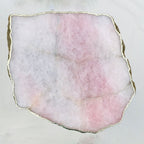 Large Rose Quartz Agate Organic Edge Side/Coffee Table