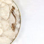 White Agate Serving Tray With Brass Handles
