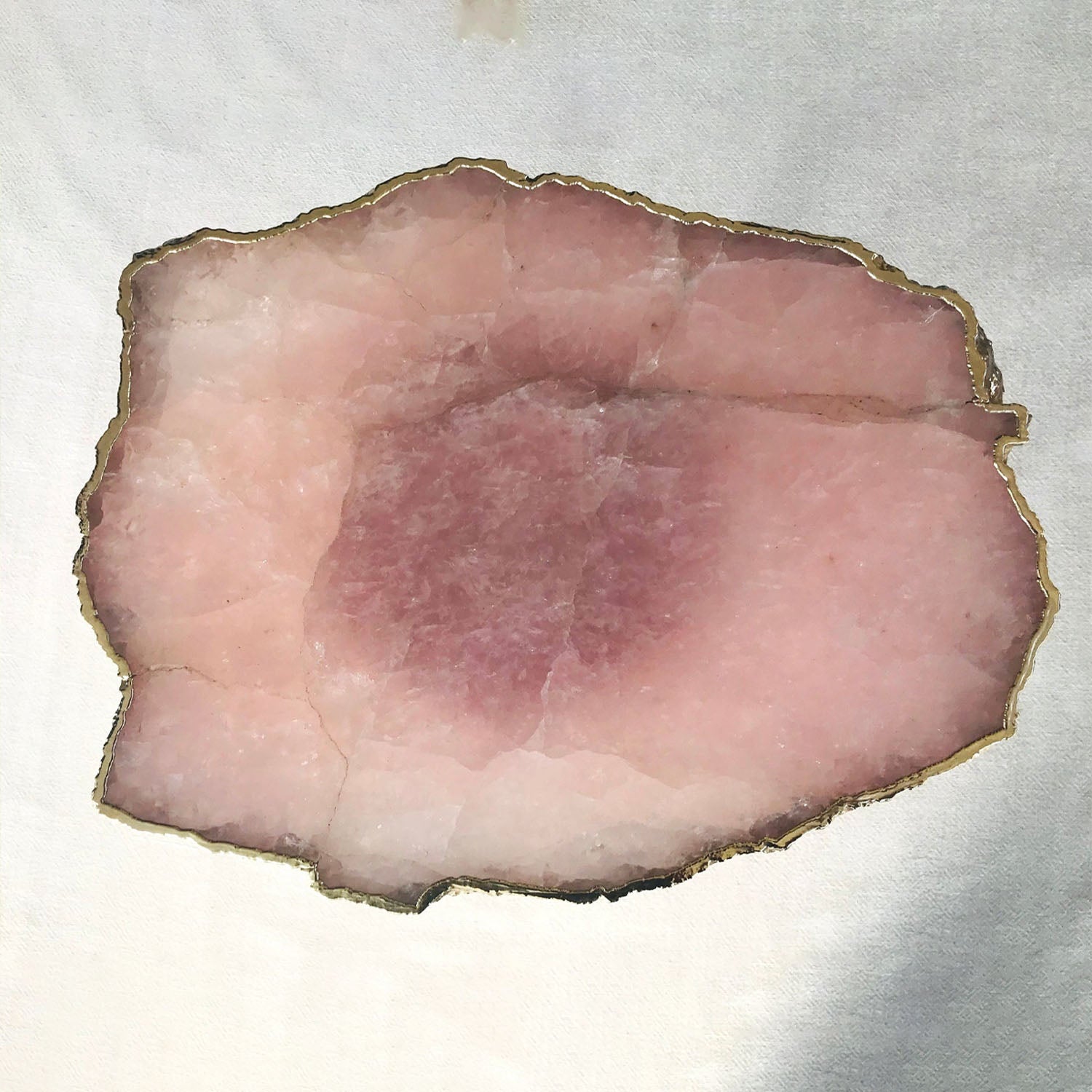 Small Rose Quartz Agate Organic Edge Side/Coffee Table