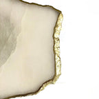 Small White Agate Organic Edge Side/Coffee Table
