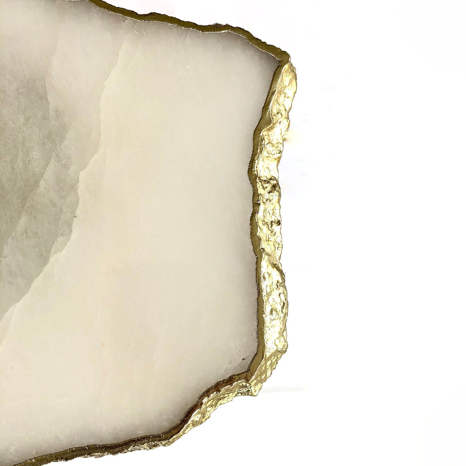 Small White Agate Organic Edge Side/Coffee Table