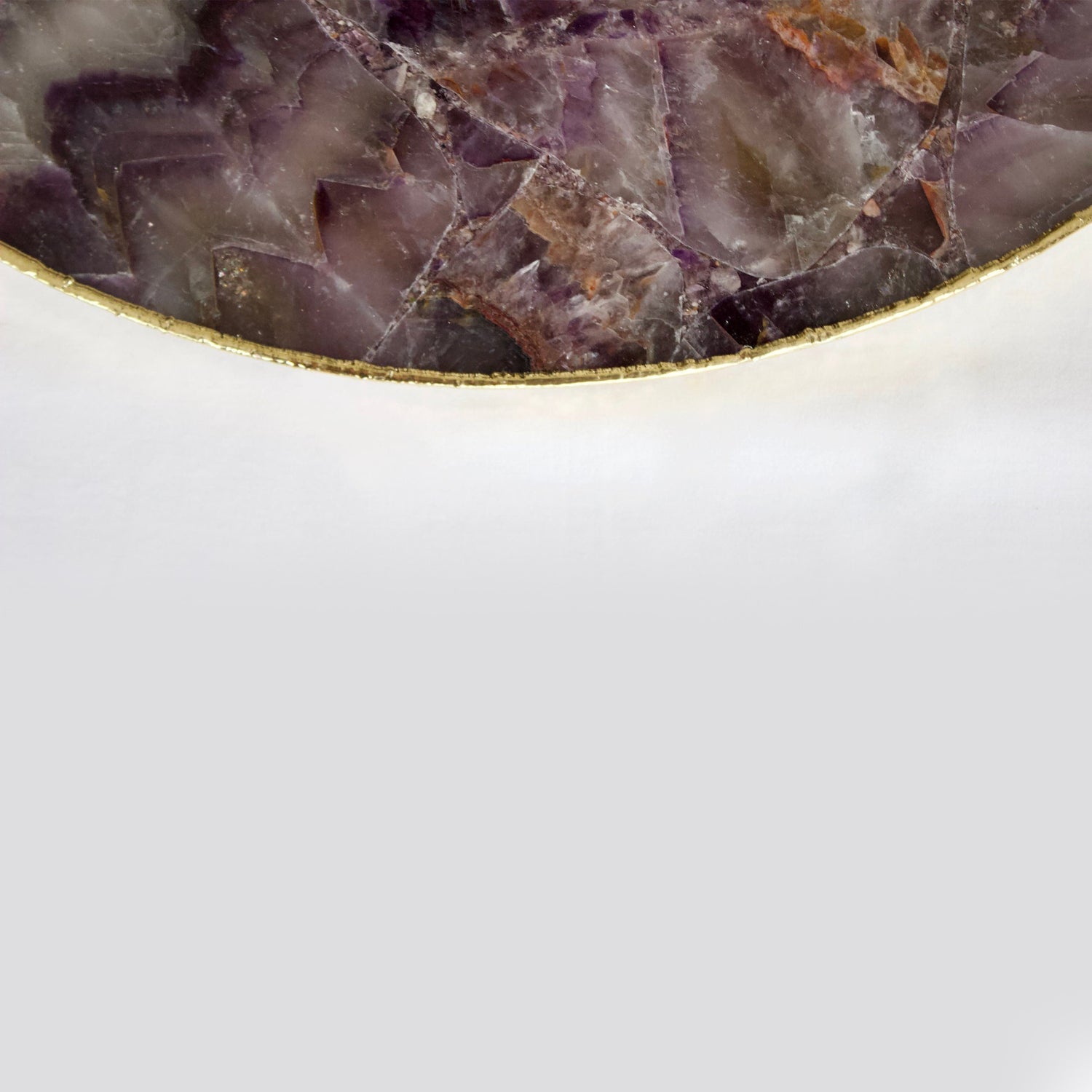 Amethyst Agate Serving Tray With Brass Handles