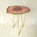 Small Rose Quartz Agate Organic Edge Side/Coffee Table