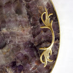 Amethyst Agate Serving Tray With Brass Handles