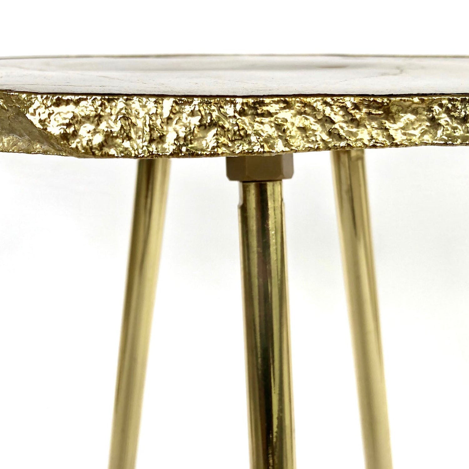 Small White Agate Organic Edge Side/Coffee Table