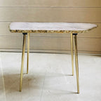 Large Rose Quartz Agate Organic Edge Side/Coffee Table