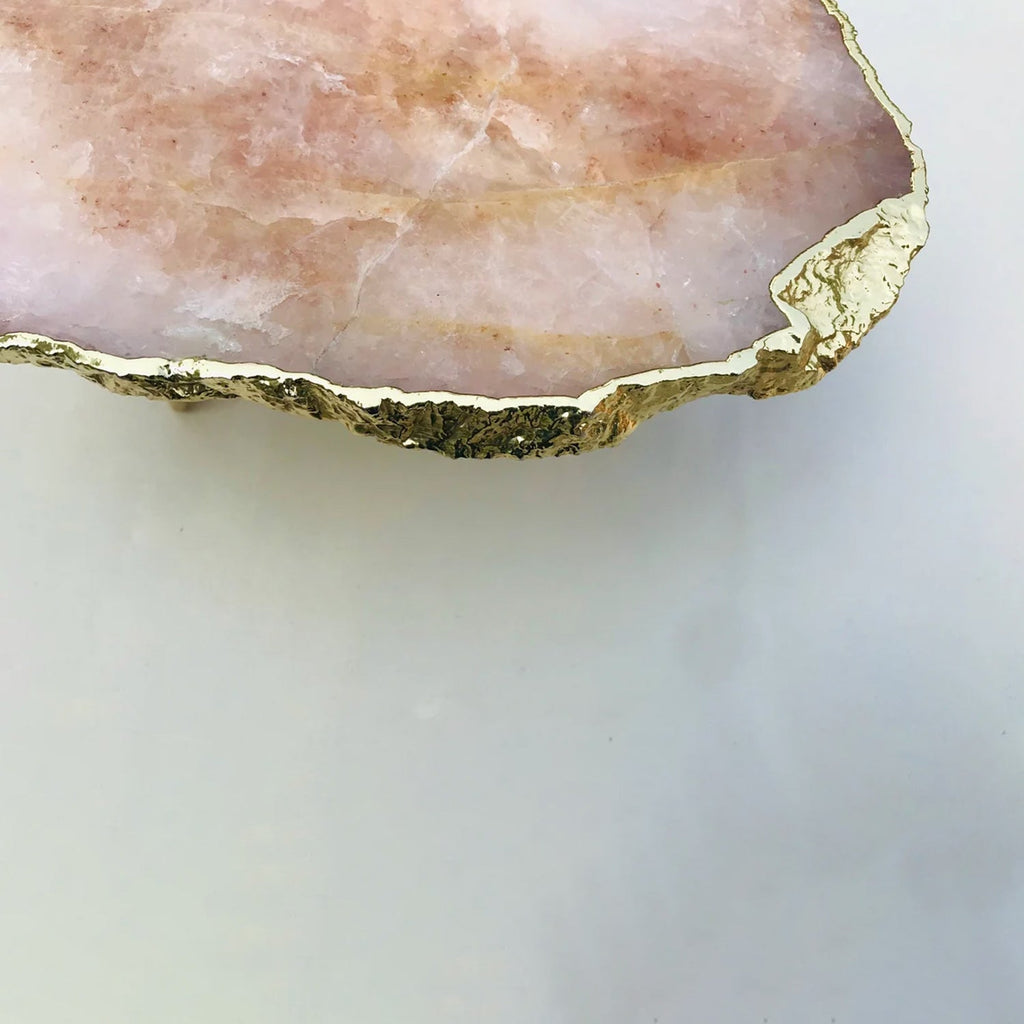 Rose Quartz Agate Cake Stand