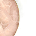 Rose Quartz Agate Serving Tray With Brass Handles