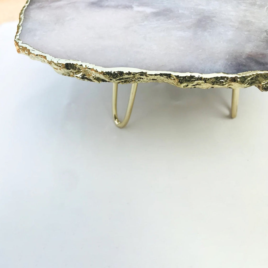 Grey Agate Quartz Cake Stand