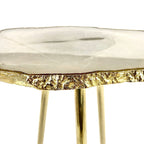Small White Agate Organic Edge Side/Coffee Table