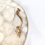 White Agate Serving Tray With Brass Handles