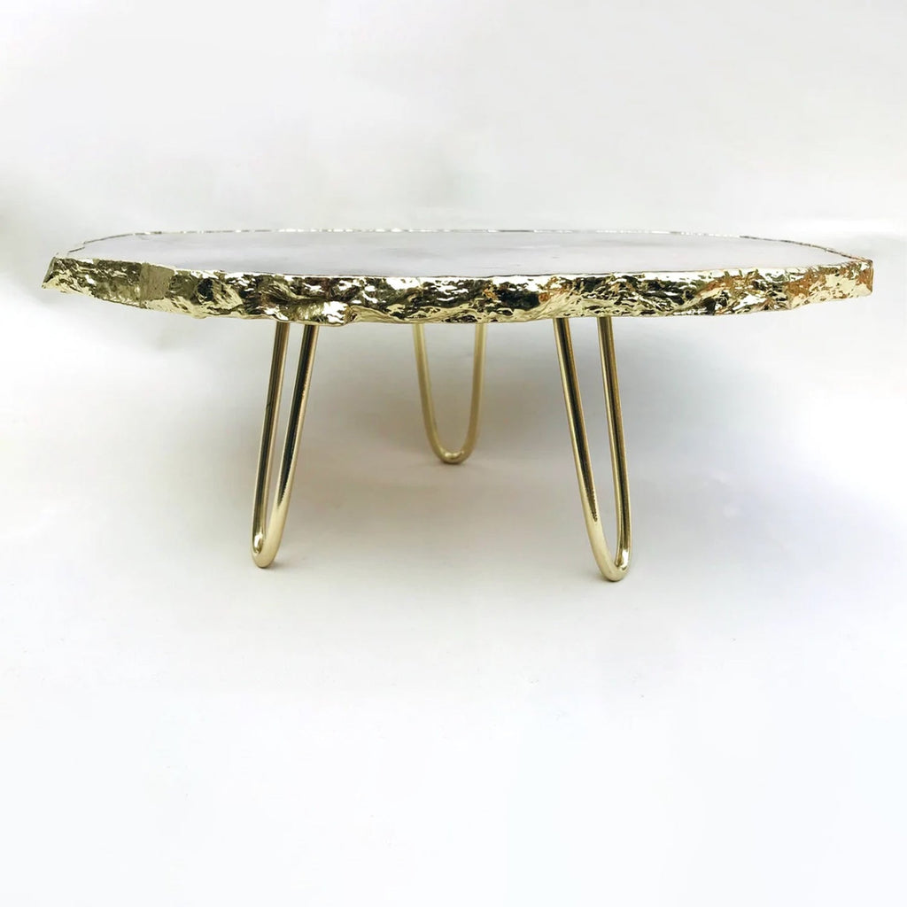 Grey Agate Quartz Cake Stand