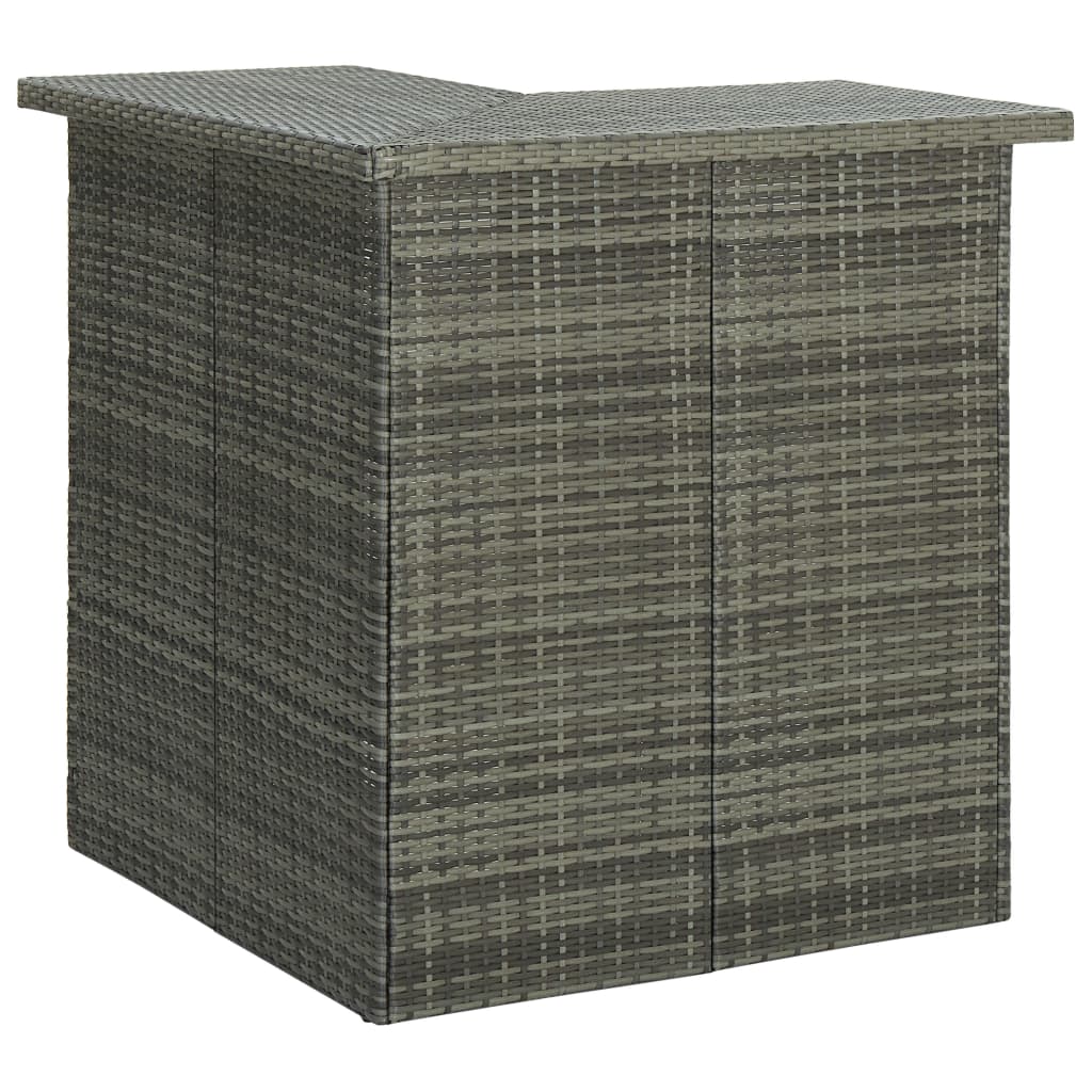NNEVL 16 Piece Garden Bar Set with Cushions Poly Rattan Grey