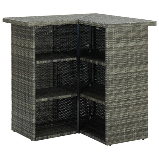 NNEVL 16 Piece Garden Bar Set with Cushions Poly Rattan Grey