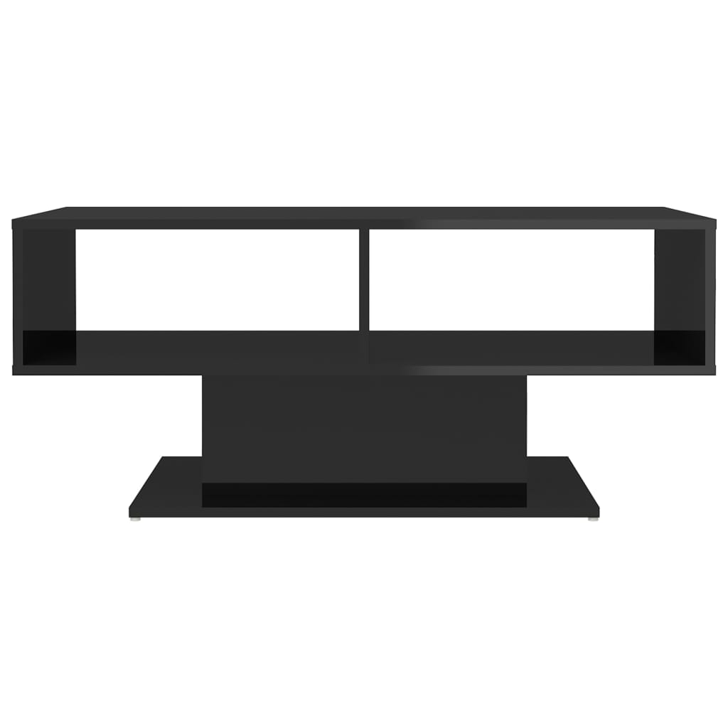 NNEVL Coffee Table High Gloss Black 103.5x50x44.5 cm Chipboard
