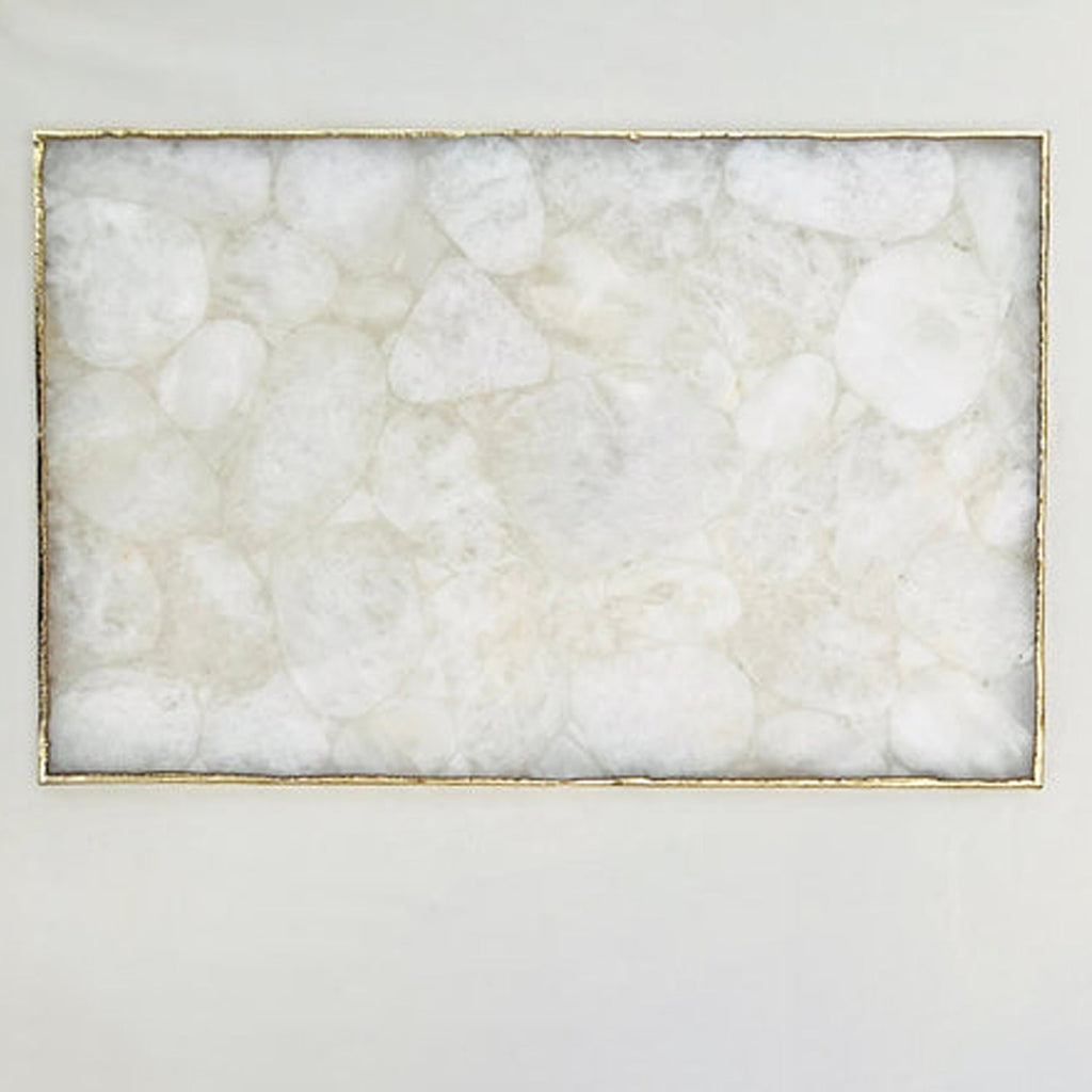 Large White Crystal Agate Cheese Platter