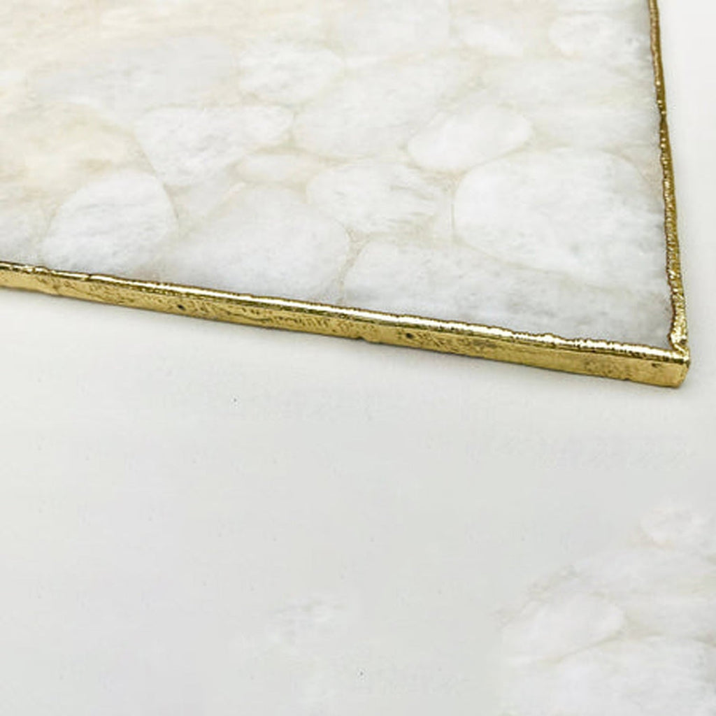 Large White Crystal Agate Cheese Platter