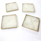 White Agate - Set of 4 Large Square Coasters