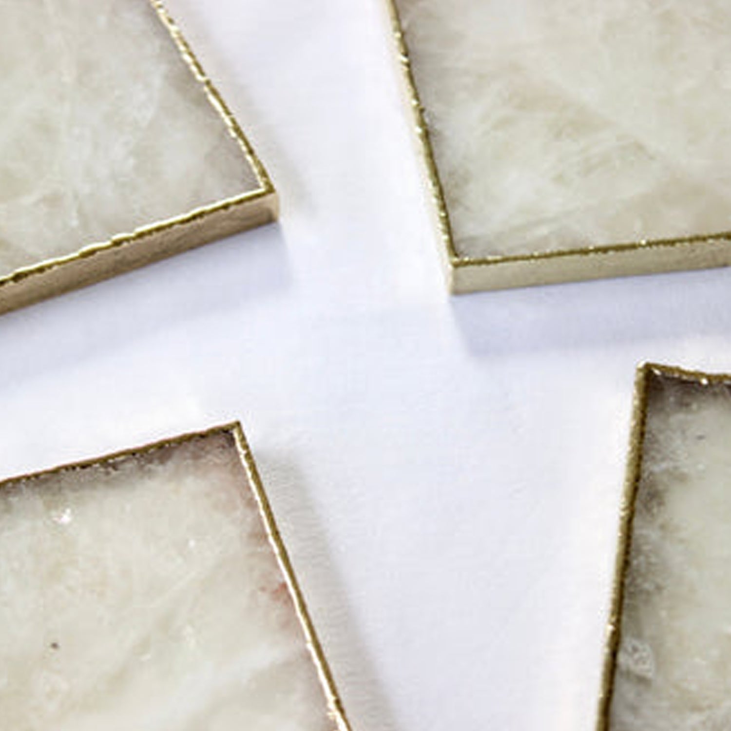 White Agate - Set of 4 Large Square Coasters