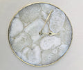 Large White Crystal Agate Wall Clock