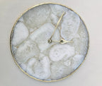 Large White Crystal Agate Wall Clock